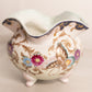 Vintage Off-White 3-Toed Bowl with Floral and Butterfly Details