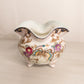 Vintage Off-White 3-Toed Bowl with Floral and Butterfly Details