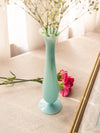 Vintage Opaque Light Blue Glass Footed Vase