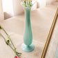 Vintage Opaque Light Blue Glass Footed Vase