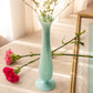Vintage Opaque Light Blue Glass Footed Vase