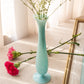 Vintage Opaque Light Blue Glass Footed Vase