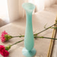 Vintage Opaque Light Blue Glass Footed Vase