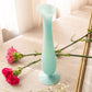 Vintage Opaque Light Blue Glass Footed Vase