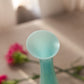 Vintage Opaque Light Blue Glass Footed Vase