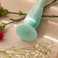 Vintage Opaque Light Blue Glass Footed Vase