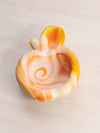 Vintage Orange and White Slag Glass Apple Trinket Dish (Glows)