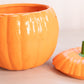 Vintage Orange Ceramic Lidded Jack-O-Lantern Pumpkin