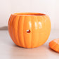 Vintage Orange Ceramic Lidded Jack-O-Lantern Pumpkin