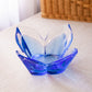 Vintage Orrefors Lars Hellsten Blue Crystal Petal Bowl