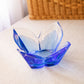 Vintage Orrefors Lars Hellsten Blue Crystal Petal Bowl