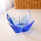 Vintage Orrefors Lars Hellsten Blue Crystal Petal Bowl
