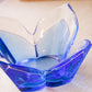 Vintage Orrefors Lars Hellsten Blue Crystal Petal Bowl