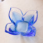 Vintage Orrefors Lars Hellsten Blue Crystal Petal Bowl