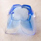Vintage Orrefors Lars Hellsten Blue Crystal Petal Bowl