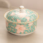 Vintage Otagirir Small White Pink Floral Ceramic Lidded Jar