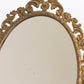 Vintage Oval Brass Standing Mirror with Floral Designs