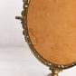Vintage Oval Brass Standing Mirror with Floral Designs