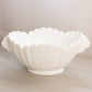 Vintage Oval White Milk Glass Paneled Daisy & Button Bowl
