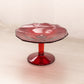 VIntage Paden City Small Crow's Foot Ruby Red Glass Pedestal Dish