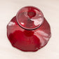 VIntage Paden City Small Crow's Foot Ruby Red Glass Pedestal Dish