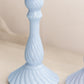 Vintage Pastel Blue Milk Glass Swirl Candlesticks (Set of 2)