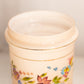 Vintage Peach Amber Cased Glass Floral Canister