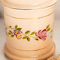 Vintage Peach Amber Cased Glass Floral Canister