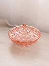 Vintage Peachy Pink Windsor Cane Pattern Lidded Dish