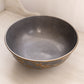 Medium Silver Tone Pewter Bowl with Gold Tone Floral Designs