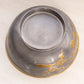 Medium Silver Tone Pewter Bowl with Gold Tone Floral Designs