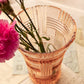 Vintage Pink Depression Glass Basket Weave Vase