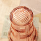 Vintage Pink Depression Glass Basket Weave Vase