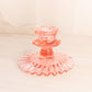 Vintage Pink Glass Candleholder with Ruffle Edge Base