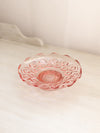 Vintage Pink Glass Footed Moon & Star Scalloped Dish