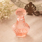 Vintage Pink Glass Perfume Bottle with Shell-Shaped Finial