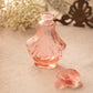 Vintage Pink Glass Perfume Bottle with Shell-Shaped Finial