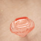 Vintage Pink Glass Perfume Bottle with Shell-Shaped Finial