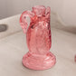 Vintage Pink Glass Swan Candleholder