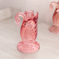 Vintage Pink Glass Swan Candleholder