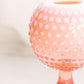 Vintage Peachy Pink Hobnail Opalescent Glass Pedestal Vase