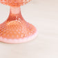 Vintage Peachy Pink Hobnail Opalescent Glass Pedestal Vase