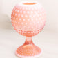Vintage Peachy Pink Hobnail Opalescent Glass Pedestal Vase