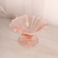 Vintage Pink Iridescent Stretch Glass Footed Dish