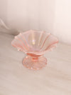 Vintage Pink Iridescent Stretch Glass Footed Dish