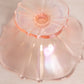 Vintage Pink Iridescent Stretch Glass Footed Dish