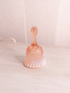 Vintage Pink Opalescent Glass Daisy & Button Bell with Ruffle Edge