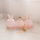 Vintage Pink Satin Dresser Set with Tray, Perfume Bottles & Jar