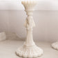 Vintage Portieux Vallérysthal White Milk Glass Candlestick with Lady Design