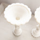 Vintage Portieux Vallérysthal White Milk Glass Candlestick with Lady Design